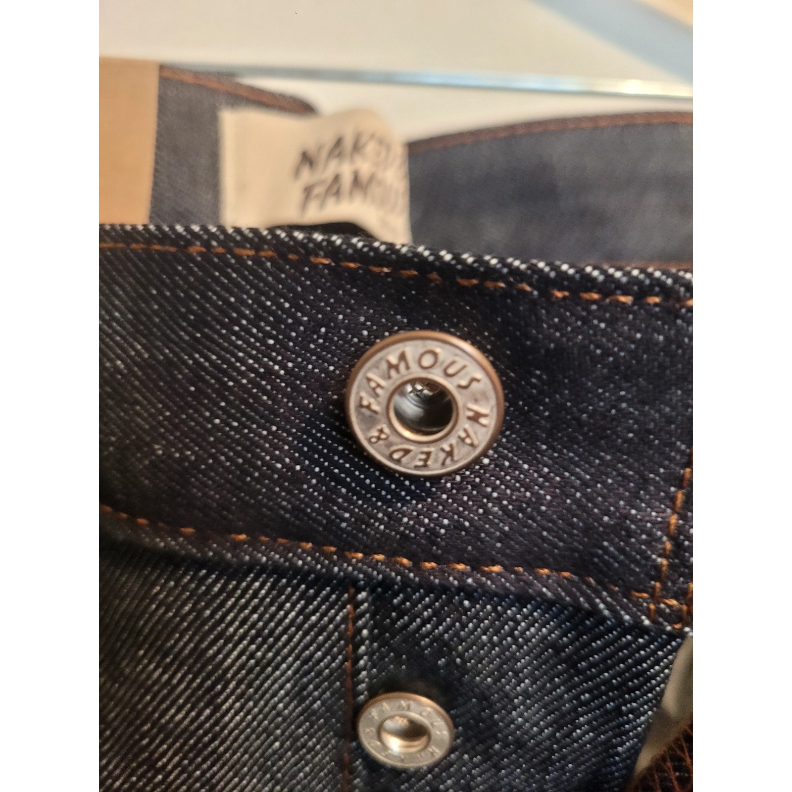 Naked And Famous 12.5oz Japanese Easy Guy Selvedge Button Fly Denim Jeans 38 — image 7 of 8